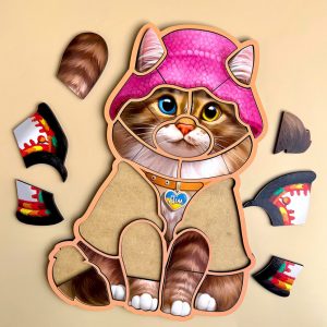 Alternative view of Дерев'яний контурний пазл "Український котик" Ubumblebees контурний