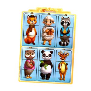 Alternative view of Дерев'яний пазл-вкладиш "Дивовижні звірятка-2" Ubumblebees, 6 тваринок