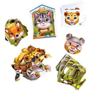 Дерев'яний пазл-вкладиш "Збери тварин" Ubumblebees, 39 деталей