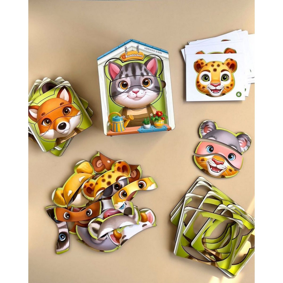 Дерев'яний пазл-вкладиш "Збери тварин" Ubumblebees, 39 деталей Дерев'яний пазл-вкладиш "Збери тварин" Ubumblebees, 39 деталей - Зображення 4