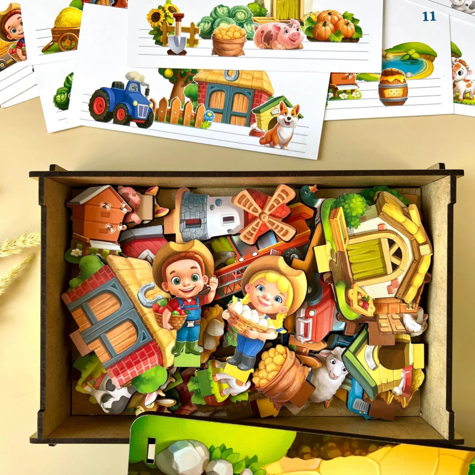 Настільна розвиваюча гра "Панорама: ферма" Ubumblebees з картками Настільна розвиваюча гра "Панорама: ферма" Ubumblebees з картками - Зображення 8