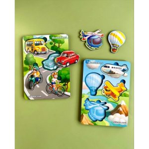 Alternative view of Деревянный пазл-вкладыш "Транспорт-1" Ubumblebees фон с подсказкой