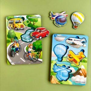 Alternative view of Деревянный пазл-вкладыш "Транспорт-2" Ubumblebees фон с подсказкой