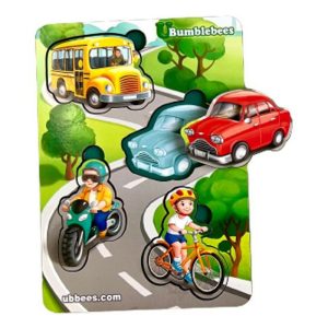 Дерев'яний пазл-вкладиш "Транспорт-2" Ubumblebees фон із підказкою Деревянный пазл-вкладыш "Транспорт-2" Ubumblebees фон с подсказкой
