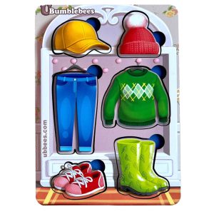 Alternative view of Дерев'яний пазл-вкладиш "Одяг-1" Ubumblebees фон із підказкою