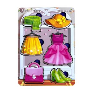 Alternative view of Дерев'яний пазл-вкладиш "Одяг-2" Ubumblebees фон із підказкою