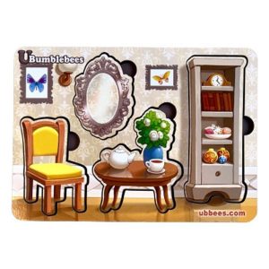 Дерев'яний пазл-вкладиш "Меблі-2" Ubumblebees фон із підказкою