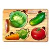 Деревянный пазл-вкладыш "Овощи" Ubumblebees фон с подсказкой