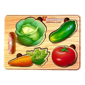 Дерев'яний пазл-вкладиш "Овочі" Ubumblebees фон із підказкою