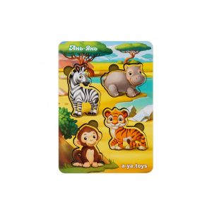 Alternative view of Деревянный пазл-вкладыш "Животные Африки-1" Ubumblebees фон с подсказкой