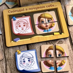 Alternative view of Дерев'яний пазл-сортер "Емоції" Ubumblebees, 36 деталей