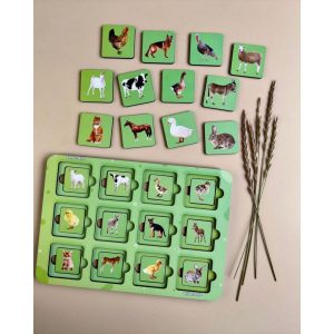 Alternative view of Дерев'яний пазл-сортер "Мама та малюк" Ubumblebees домашні тварини