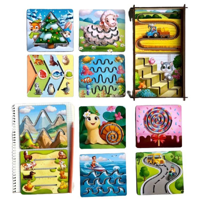 Дерев'яні трафарети для дітей Ubumblebees маленькі 12 шт Деревянные трафареты для детей Ubumblebees маленькие 12 шт — изображение 2