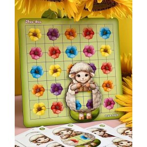 Alternative view of Дерев'яний пазл-сортер "Вівця на галявині" Ubumblebees, 20 карток