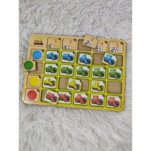 Alternative view of Дерев'яний пазл-сортер "Вантажівки" Ubumblebees колір та рахунок