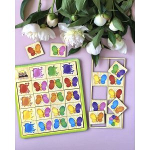 Alternative view of Дерев'яний пазл-сортер "Метелики" Ubumblebees вивчення кольорів