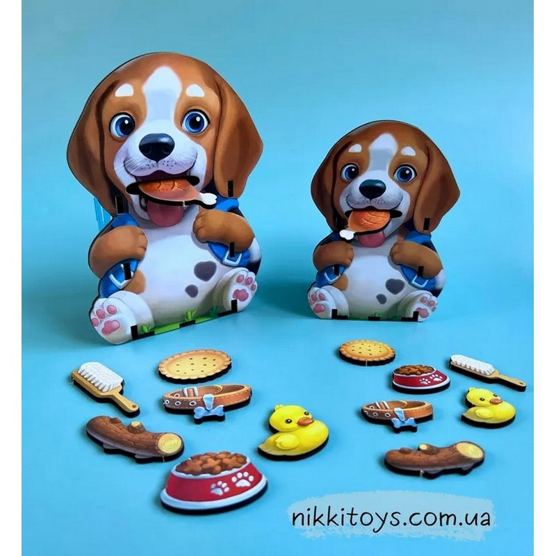 Настільна розвиваюча гра "Нагодуй песиків" Ubumblebees пазл-сортер Настільна розвиваюча гра "Нагодуй песиків" Ubumblebees пазл-сортер - Зображення 7