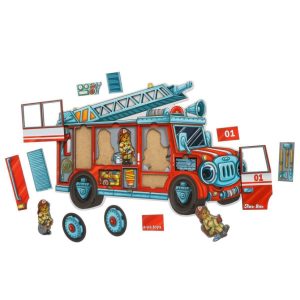 Alternative view of Дерев'яний пазл-сортер "Ведмедики-пожежники" Ubumblebees, 18 деталей