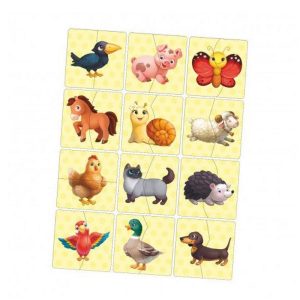 Настільна розвиваюча гра-пазл "Тварини" Ubumblebees, 12 картинок-половинок