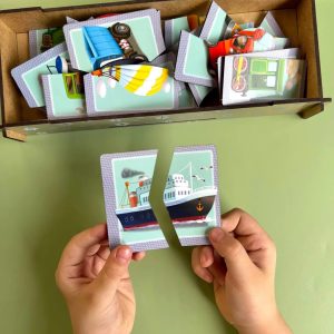 Alternative view of Настільна розвиваюча гра-пазл "Види транспорту" Ubumblebees, 12 картинок-половинок