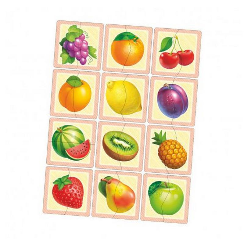 Настільна розвиваюча гра-пазл "Фрукти" Ubumblebees, 12 картинок-половинок Настільна розвиваюча гра-пазл "Фрукти" Ubumblebees, 12 картинок-половинок