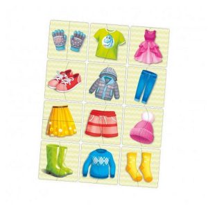Настільна розвиваюча гра-пазл "Одяг та взуття" Ubumblebees, 12 картинок-половинок