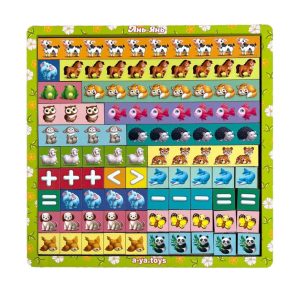 Дерев'яний пазл-сортер "Математичні сходи: Тварини" Ubumblebees Дерев'яний пазл-сортер "Математичні сходи: Тварини" Ubumblebees