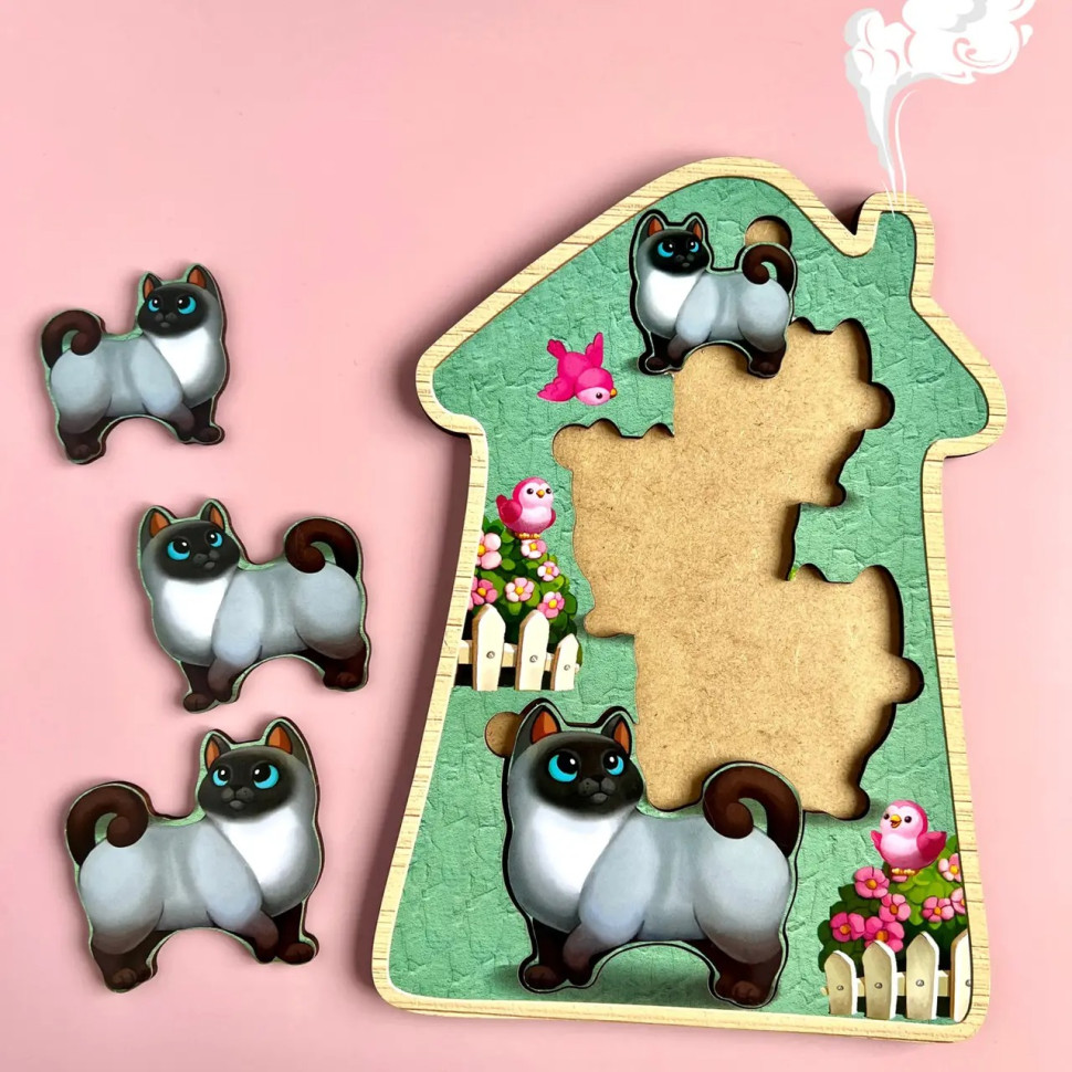 Настільна гра-сортер "Веселі котики"Ubumblebees більше-менше Настольная игра-сортер "Веселые котики" Ubumblebees больше-меньше — изображение 2