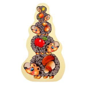 Настольная игра-сортер "Ежики" Ubumblebees больше-меньше