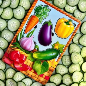 Alternative view of Настольная развивающая игра "Корзина с овощами-1" Ubumblebees сортер-вкладыш