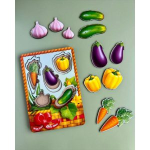 Alternative view of Настольная развивающая игра "Корзина с овощами-2" Ubumblebees сортер-вкладыш