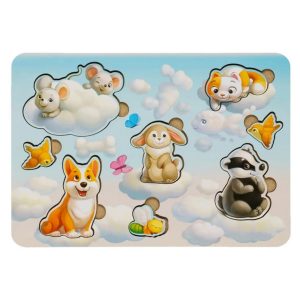 Alternative view of Деревянный пазл-вкладыш «Звери-1» Ubumblebees, 8 элементов