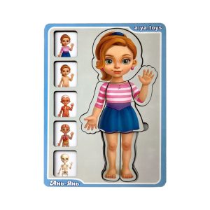 Alternative view of Дерев'яний пазл-вкладиш "Анатомія людини – дівчинка" Ubumblebees будова тіла