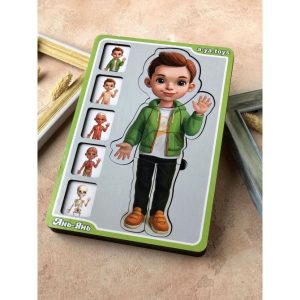 Дерев'яний пазл-вкладиш "Анатомія людини – хлопчик" Ubumblebees будова тіла