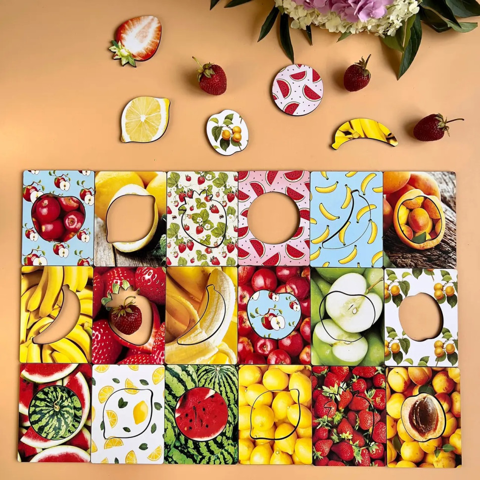 Дерев'яні Дощечки Сегена "Фрукти" Ubumblebees з візерунками Деревянные Дощечки Сегена «Фрукты» Ubumblebees с узорами — изображение 2