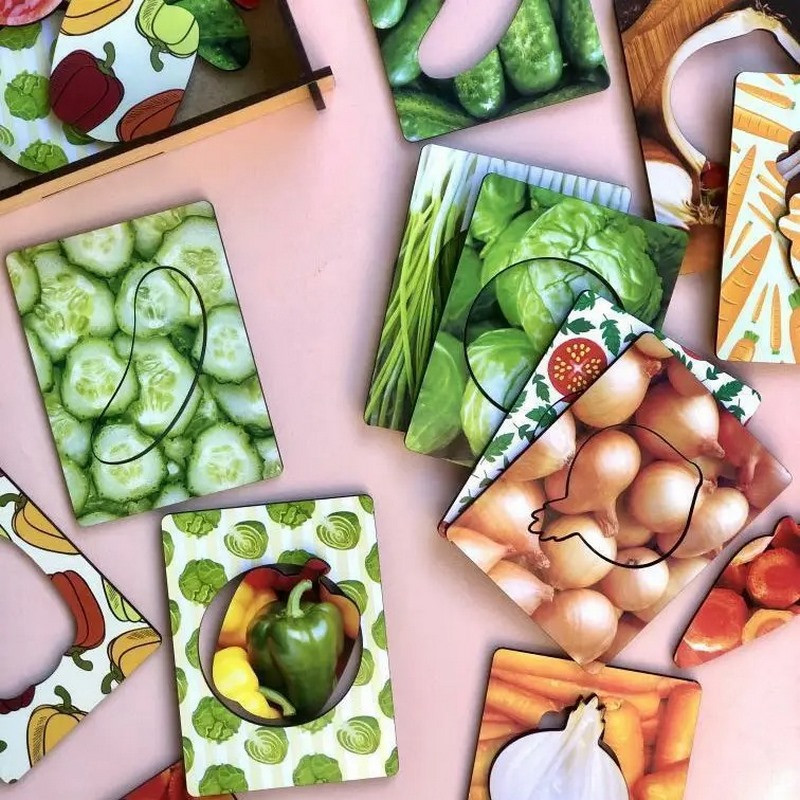 Дерев'яні Дощечки Сегена "Овочі" Ubumblebees з візерунками Деревянные Дощечки Сегена «Овощи» Ubumblebees с узорами — изображение 3