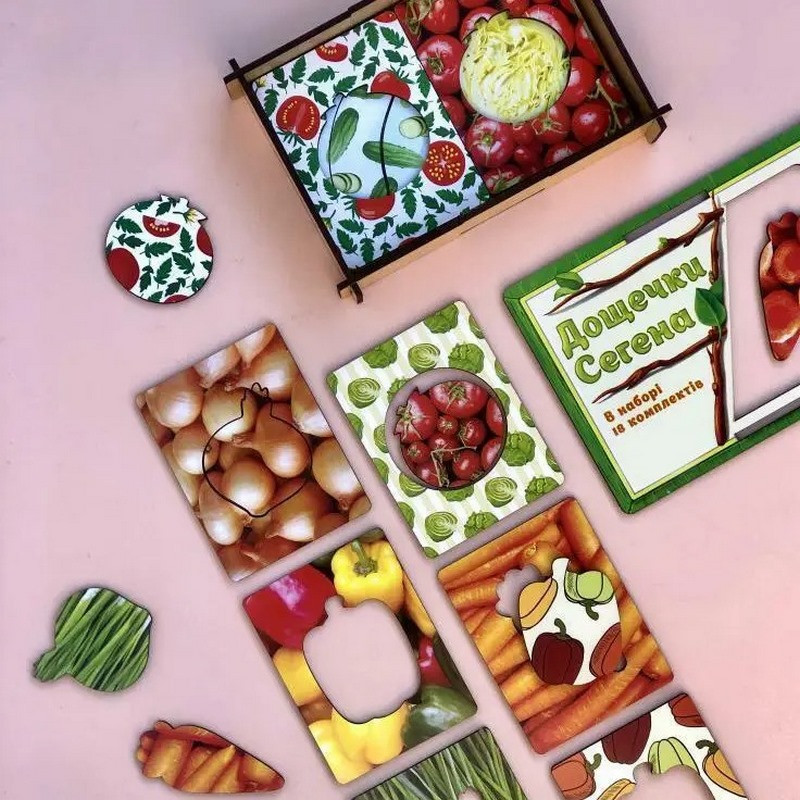 Дерев'яні Дощечки Сегена "Овочі" Ubumblebees з візерунками Деревянные Дощечки Сегена «Овощи» Ubumblebees с узорами — изображение 4