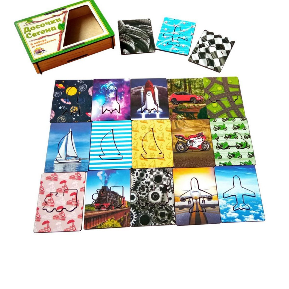 Дерев'яні Дощечки Сегена "Транспорт" Ubumblebees з візерунками Деревянные Дощечки Сегена «Транспорт» Ubumblebees с узорами — изображение 2