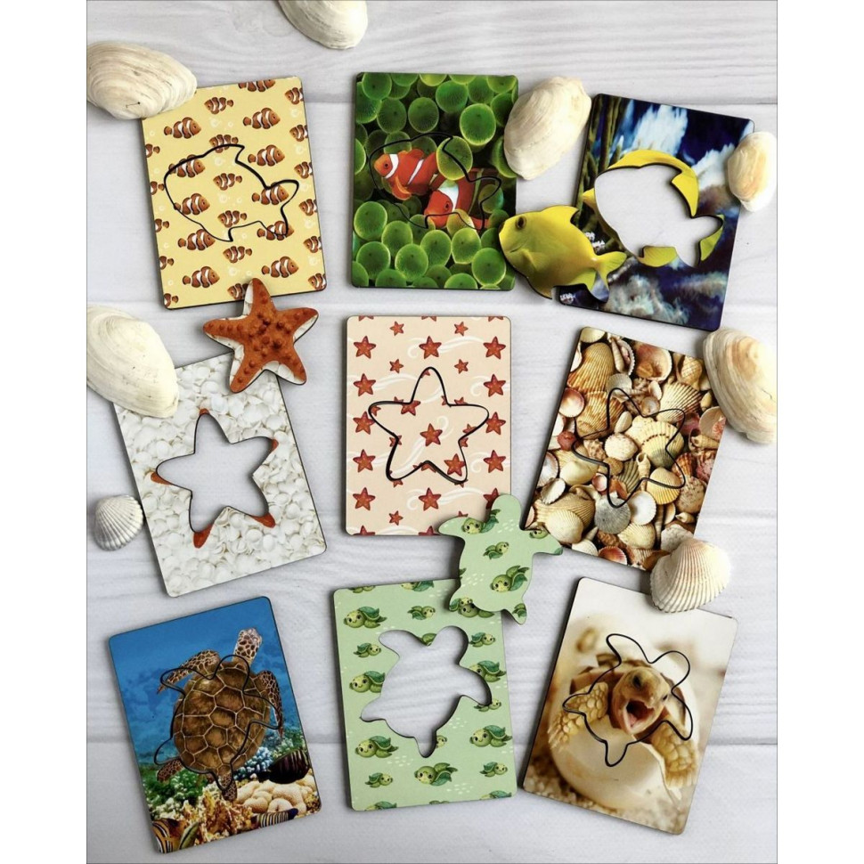 Дерев'яні Дощечки Сегена "Морські жителі" Ubumblebees з візерунками Деревянные Дощечки Сегена «Морские жители» Ubumblebees с узорами — изображение 3