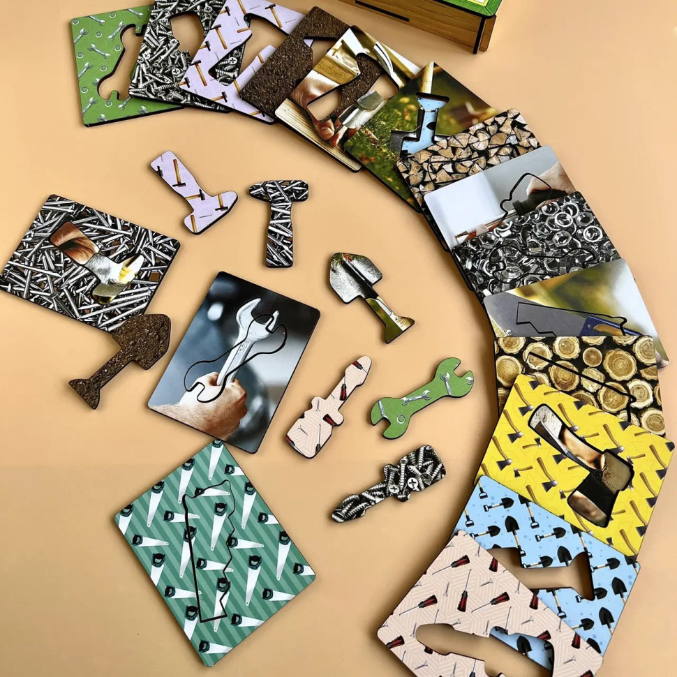 Дерев'яні Дощечки Сегена "Інструменти" Ubumblebees з візерунками Деревянные Дощечки Сегена «Инструменты» Ubumblebees с узорами — изображение 3