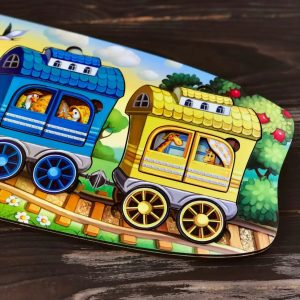 Alternative view of Дерев'яний сортер "Веселий паровозик-3 вагони" Ubumblebees пазл-вкладиш