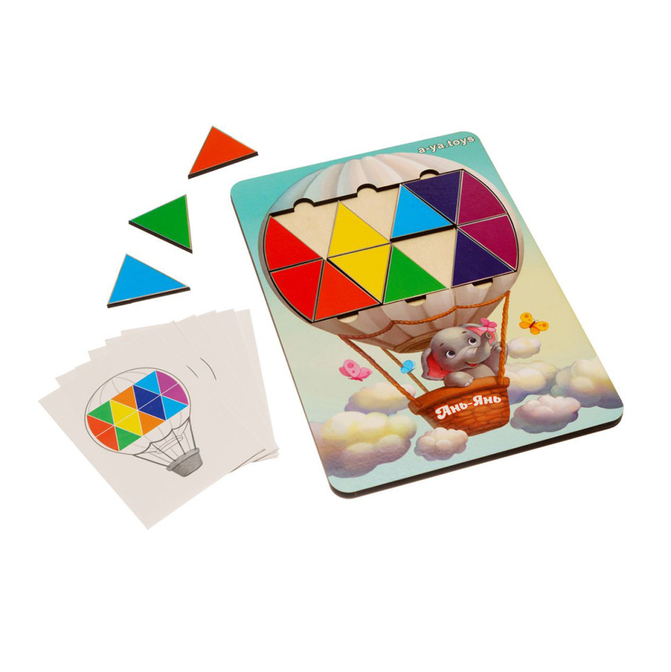 Дерев'яна мозаїка "Слоненя на повітряній кулі" Ubumblebees трикутники Дерев'яна мозаїка "Слоненя на повітряній кулі" Ubumblebees трикутники