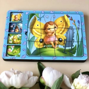 Alternative view of Дерев'яна настільна гра "Етапи розвитку метелика" Ubumblebees сортер-пазл