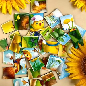 Alternative view of Дерев'яна настільна гра "Етапи розвитку курочки" Ubumblebees сортер-пазл