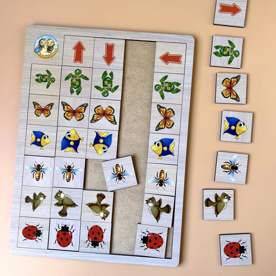 Дерев'яна настільна гра "Вкажіть напрямок - 2" Ubumblebees пазл-сортер Дерев'яна настільна гра "Вкажіть напрямок - 2" Ubumblebees пазл-сортер - Зображення 4