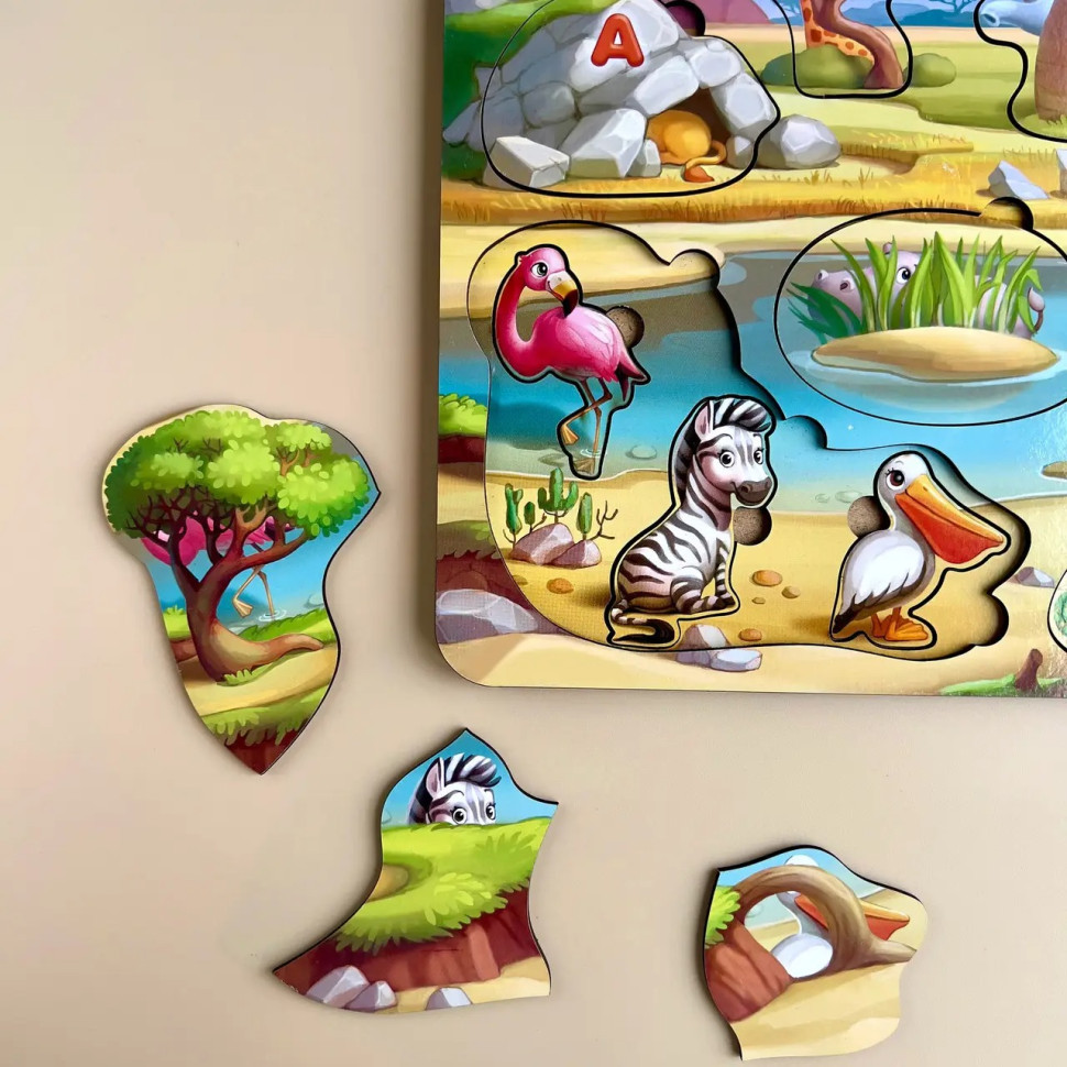 Дерев'яна настільна гра "А де звірі?" Ubumblebees сортер-вкладиш Дерев'яна настільна гра "А де звірі?" Ubumblebees сортер-вкладиш - Зображення 3