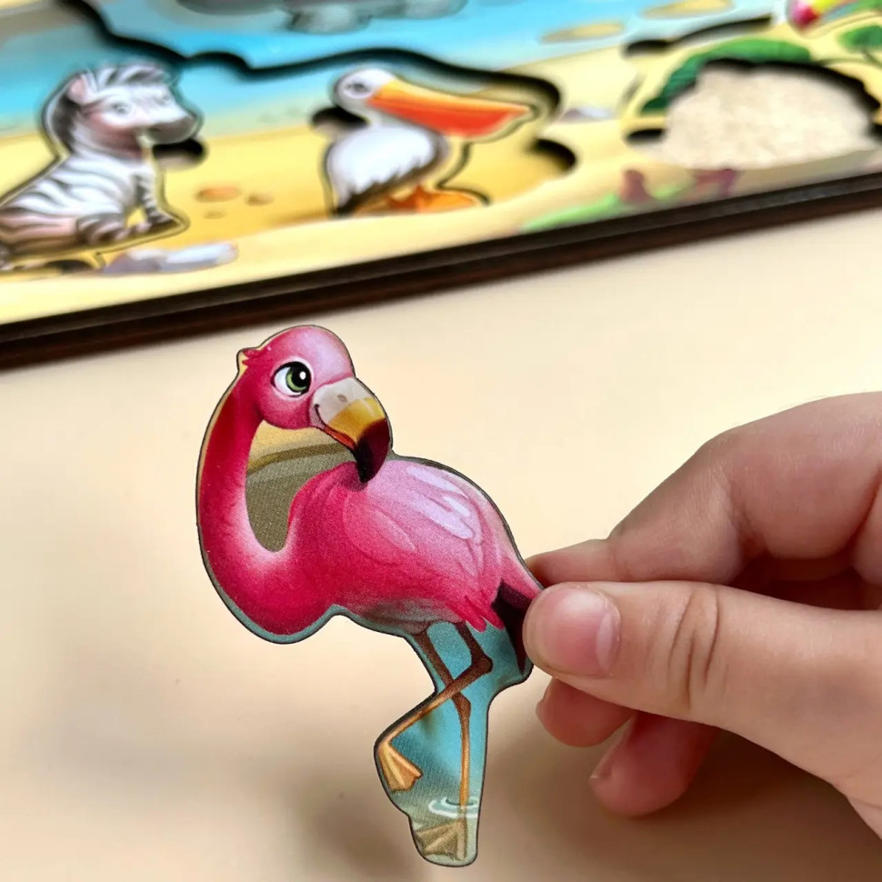 Дерев'яна настільна гра "А де звірі?" Ubumblebees сортер-вкладиш Дерев'яна настільна гра "А де звірі?" Ubumblebees сортер-вкладиш - Зображення 4