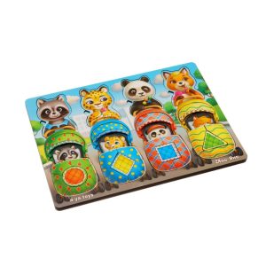 Alternative view of Дерев'яна настільна гра "Звірі у візках" Ubumblebees сортер-вкладиш