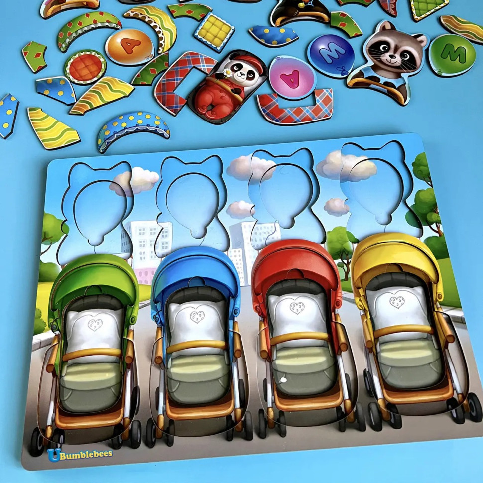 Дерев'яна настільна гра "Звірі у візках" Ubumblebees сортер-вкладиш Дерев'яна настільна гра "Звірі у візках" Ubumblebees сортер-вкладиш - Зображення 5