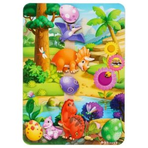 Дерев'яна настільна гра "Долина динозаврів" Ubumblebees на липучках